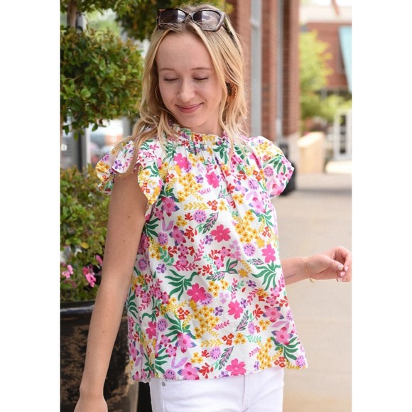 THML Show Out Top - Pink - Flutter Sleeve - Medium - Picture 11 of 11